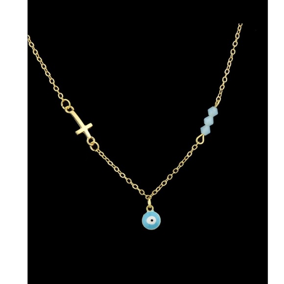 BOHO- CROSS/ BEAD NECKLACE - Picture 2 of 3